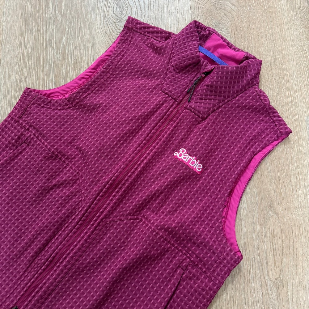 Lululemon Water Repellant Grid Fleece Vest Mens Large Pink Barbie Full Zip